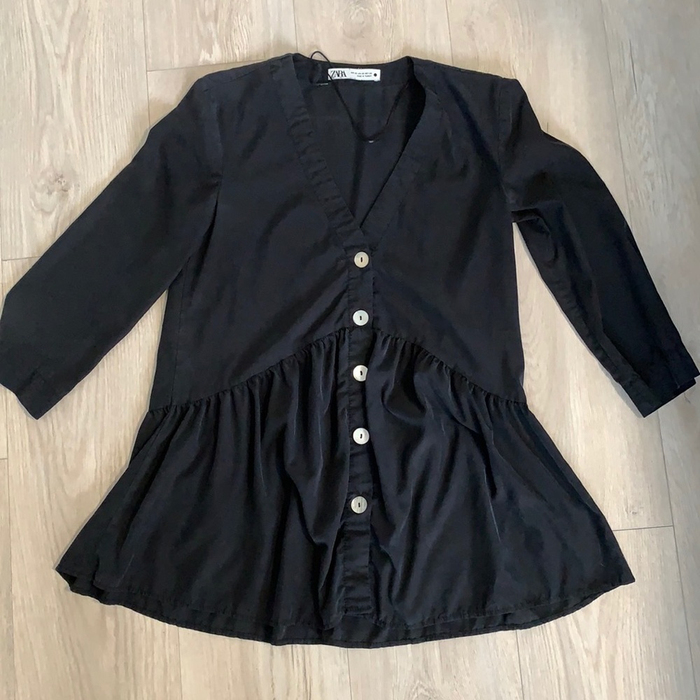 Zara Peplum Button Up Blouse